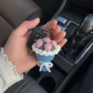 Handmade Crochet Bouquet Keychain β Car & Bag Charm alternate view