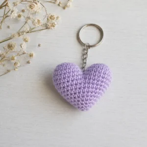 Handmade Crochet Heart Keychain β Bag & Car Charm alternate view
